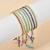 zmzy boho color gold beaded bracelet women girls rainbow cord new minimalist bracelets simple handmade ladies jewellery gifts