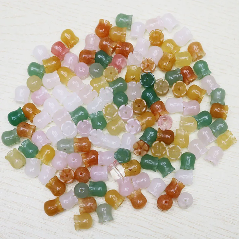 

Fuaoying Trendy 15pcs Tulip Flower Bead Natural Crystal Stone 9x10mm Accessories For Earring Jewerly