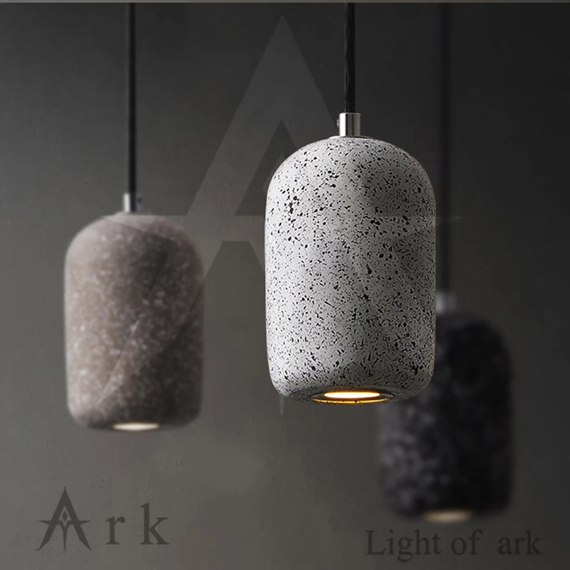 

Modern Minimalist Cement Stone LED Pendant Lights Restaurant Bedside Pendant Lamp Nordic Loft Cafe Bar Hanging Lamp Deco