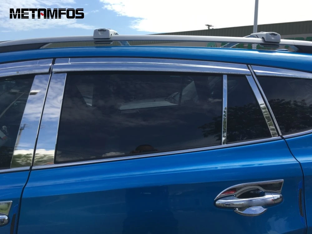 Для Toyota Rav4 Rav 4 2013 нержавеющая сталь окна центр столба крышка отделка украшения полосы автомобиля Стайлинг части