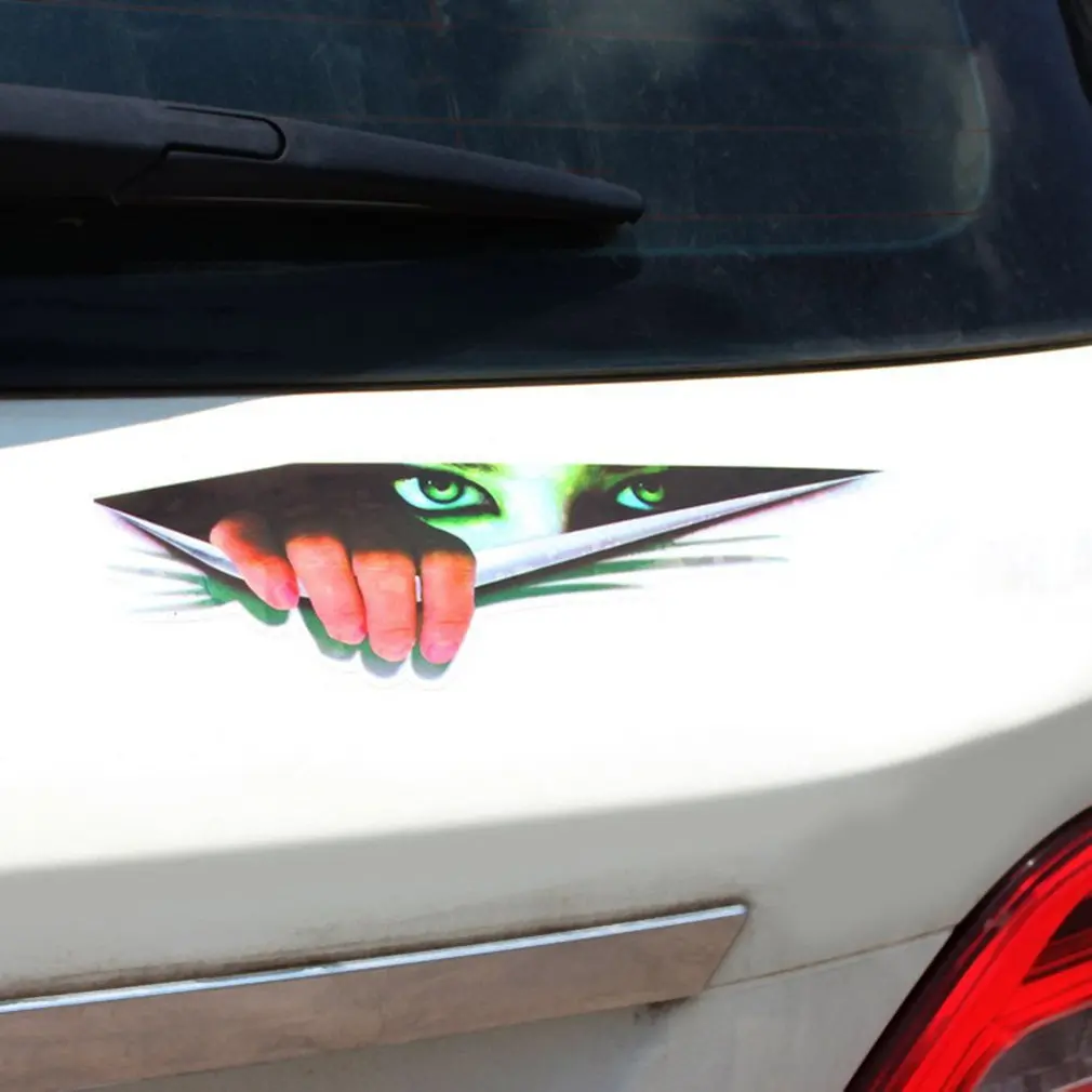 Funny Car Sticker 3D Eyes Peeking Monster sticker Voyeur Hoods Trunk Thriller Rear Window Decal | Безопасность и защита