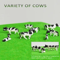 187 ho scale model cows animal diy toys sand table building layout diorama farm animals white and black plastic 30pcs