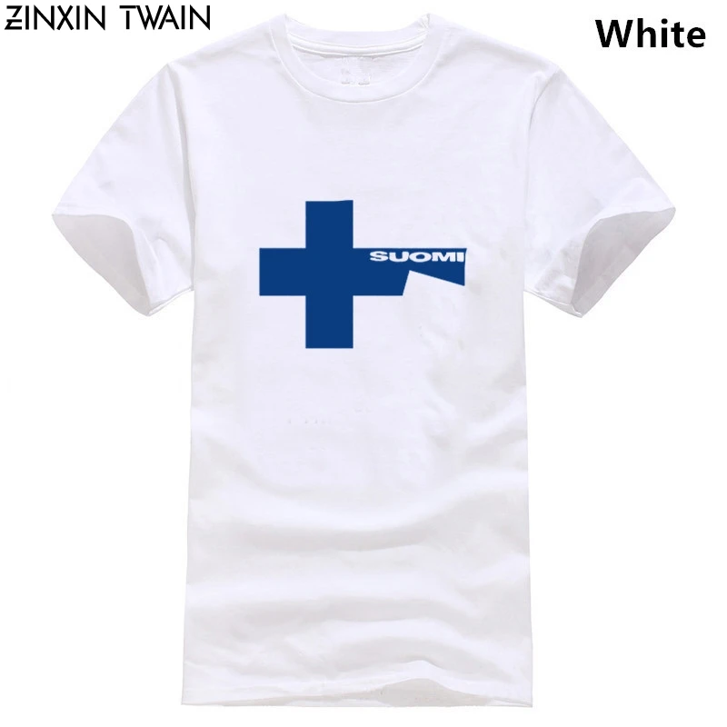 Brand O-Neck Clothing Cotton White Finland Flag T-shirt Top Modern Men and Women T-Shirts Kids |