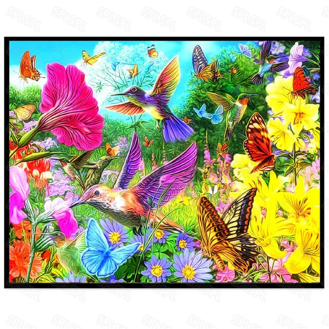 

Diy Diamond Painting Nature Creature Animals Color Butterflies Panda Rabbit Elephant Warm Children's Room Hanging Painting