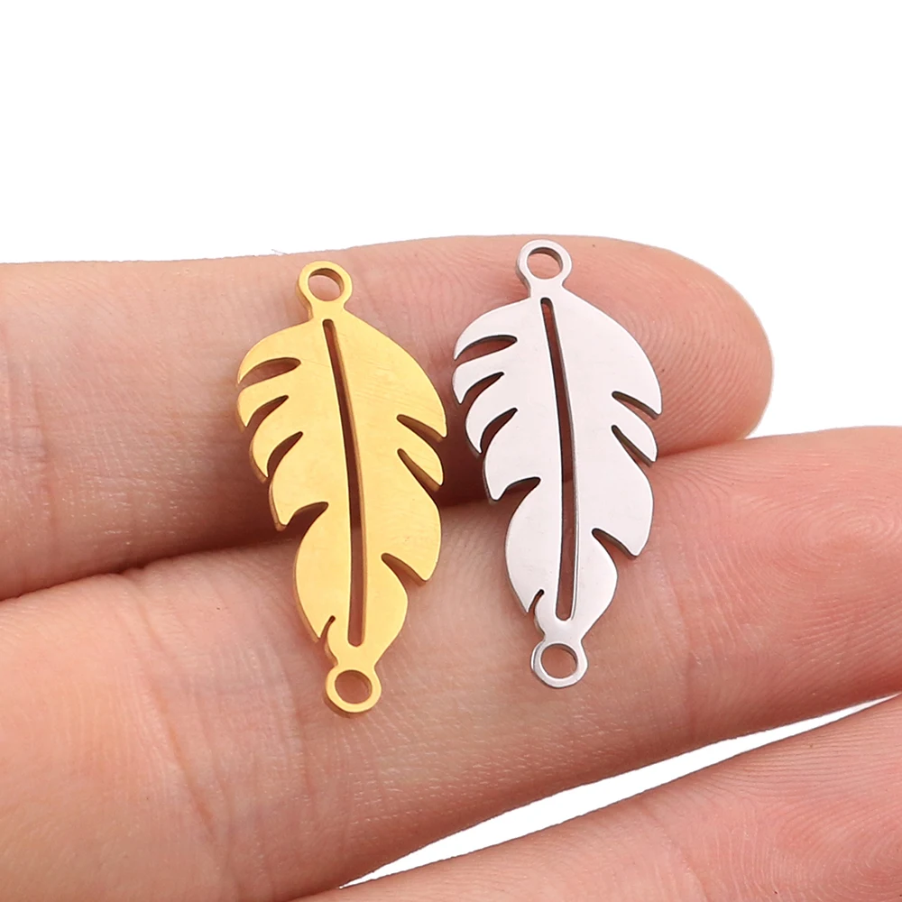 5 шт. двойные отверстия из нержавеющей стали маленькие листья тропических