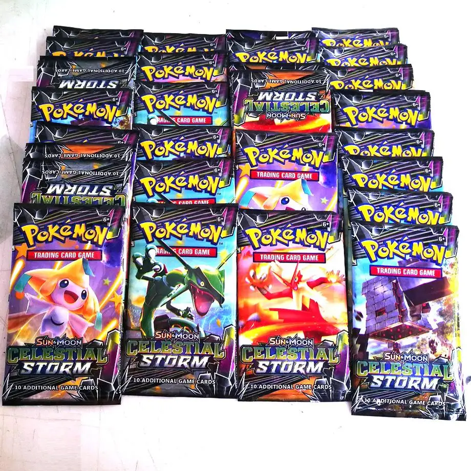 Новые карты Pokemon TCG: Sun & Moon Edition 4 упаковки в коробке коллекционная