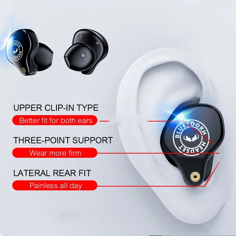 Беспроводной Bluetooth наушники с 3600 мАч зарядный чехол Водонепроницаемый сенсорный