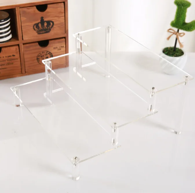 Комбинация 2/3 ступеньки акриловые полки портативный прозрачный макияж хранения