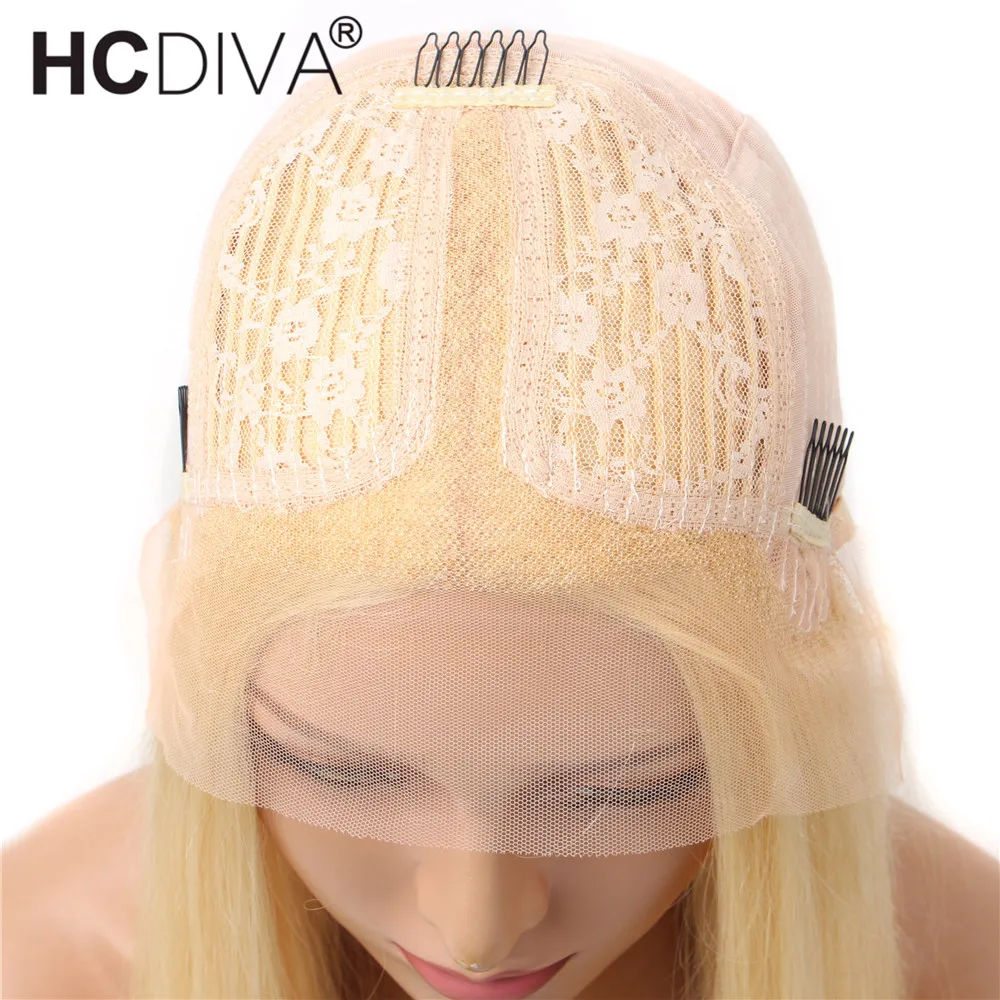 Парик из светлых человеческих волос 613 парик средней части на сетке с эффектом