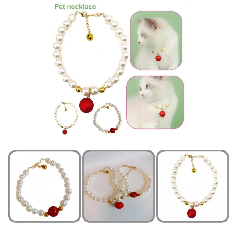 

Practical Cat Necklace Easy-wearing Decorative Skin Friendly Pet Cat Dogs Necklace with Bell