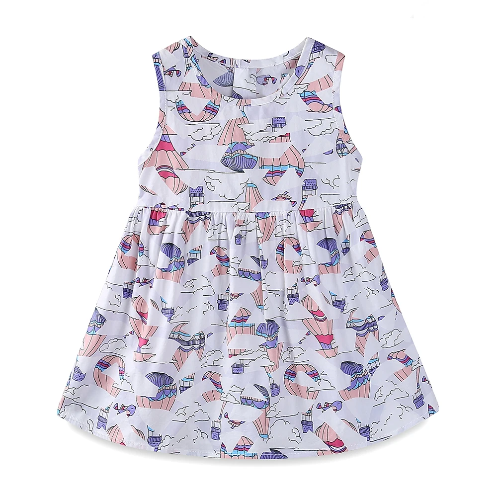 Летние платья для маленьких девочек LittleSpring милое платье без рукавов с принтом