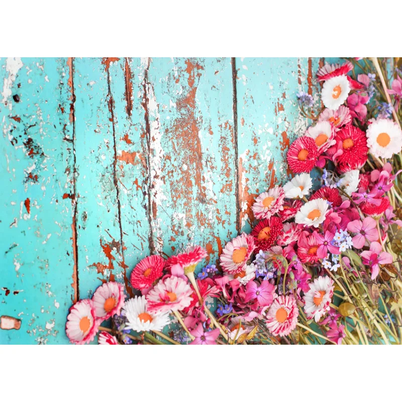 

ZHISUXI Vinyl Photography Backdrops Prop Flower and wood planks Theme Photography Background LCJD-171