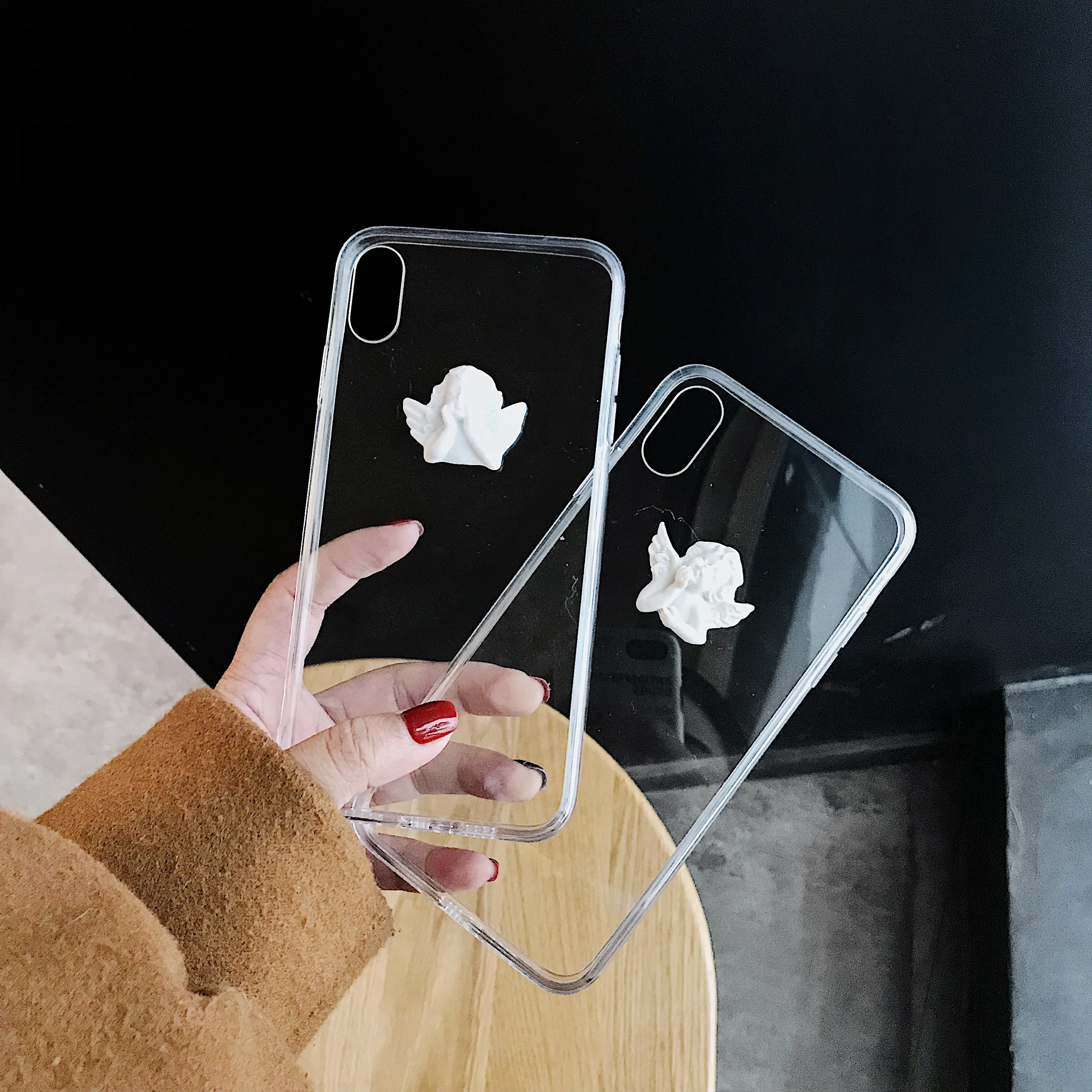 Милый силиконовый чехол PEIPEN Angel для iphone X XR XS MAX прозрачный 6 6S 7 8 Plus Мягкий защитный
