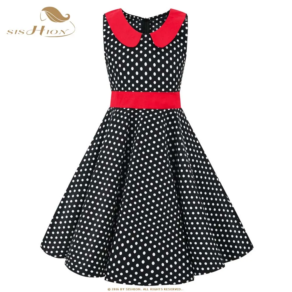 Детское Хлопковое платье в горошек с цветочным принтом | Женская одежда