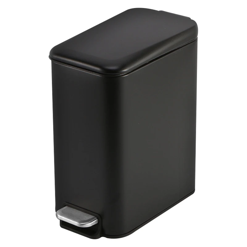 5L Rectangular Small Stainless Steel Step Trash Can Wastebasket Garbage Container Bin for Bathroom Dropshipping FAS - Цвет: Matte black