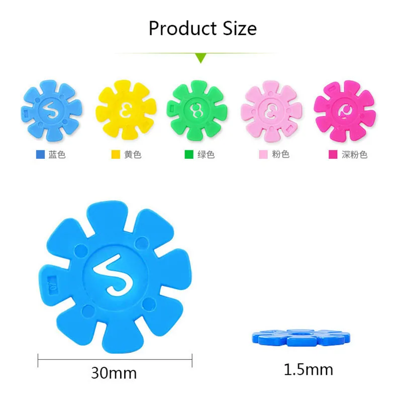 

100pcs/bag Multicolor Plastic Snowflake Building Blocks Kids Assembled DIY Toy Baby Learning Educational Toys for Children Gift