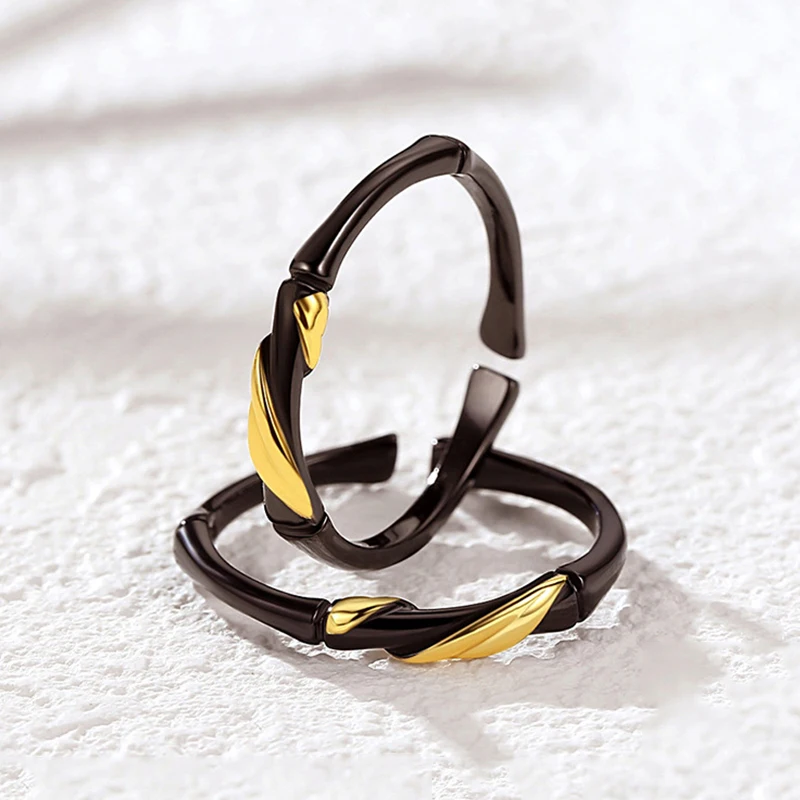 

Подлинная 925 серебряная пара кольцо для женщин мужчин черный круглый перстень помолвки юбилей ювелирные изделия подарок