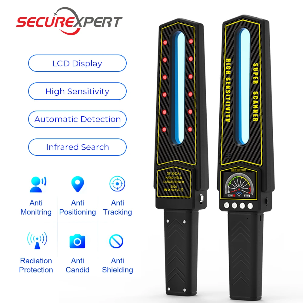 Anti-candid camera handheld GPS smart detector 3D AI smart detection chip One key smart detection interference signal instrument