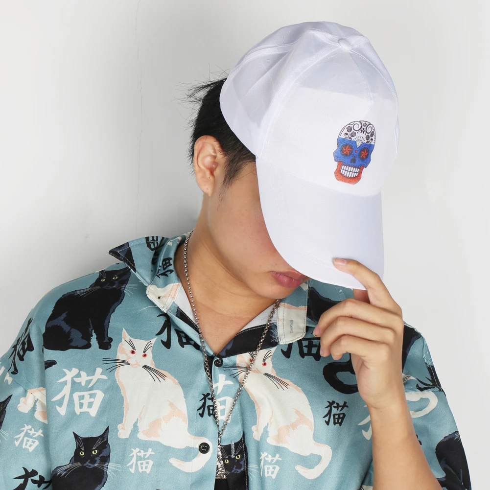 Бейсболка из хлопка с русским флагом бейсболка белым черепом подходящая унисекс