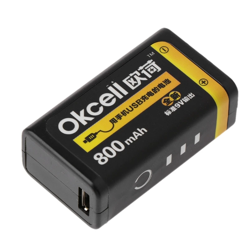 Аккумуляторная батарея Micro USB 9 в 800 мАч для мультиметра микрофона пульта
