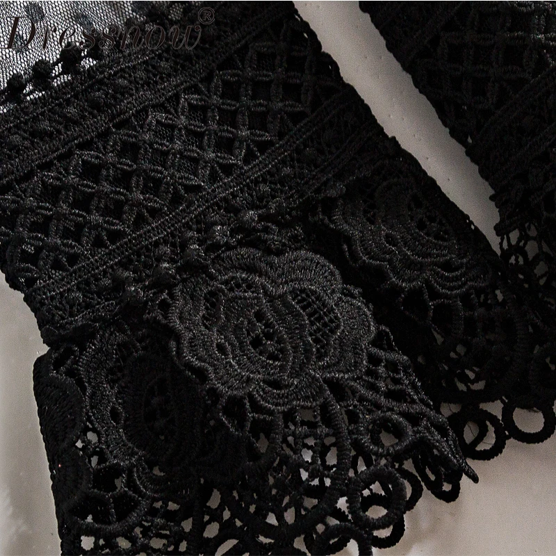 Dressnow высокое качество женское черное Открытое сексуальное кружевное платье
