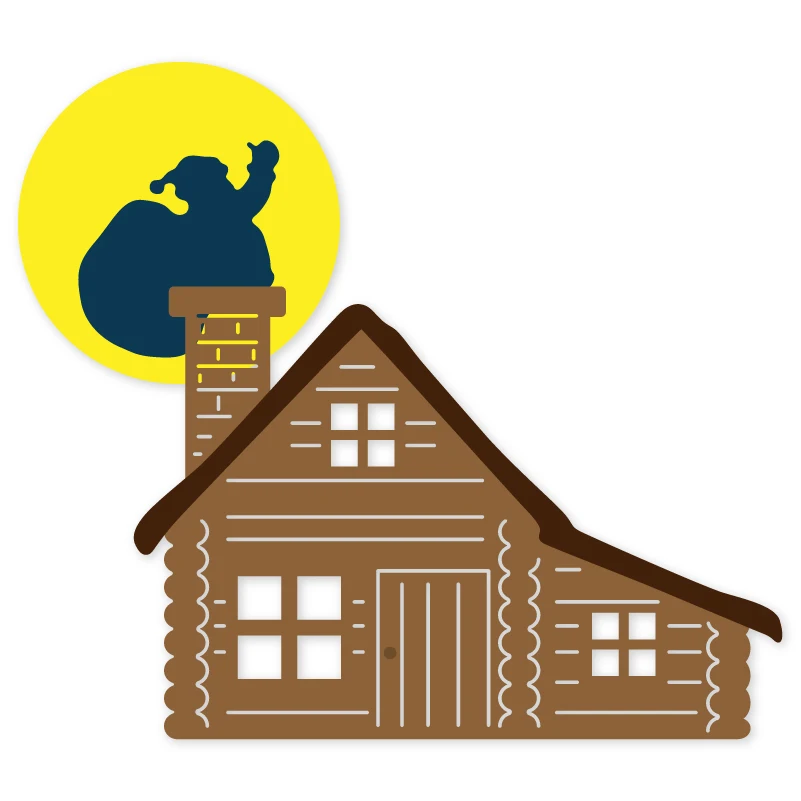 Santa stand on the chimney frame Metal Cutting Dies Stencils for DIY Scrapbooking stamping Die Cuts Paper Cards craft embossing | Дом и сад