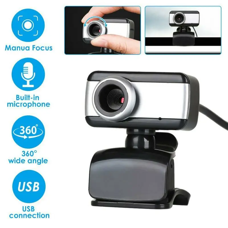 Подключайте и играйте на 360 градусов с вращающейся базой USB 480P HD веб камера
