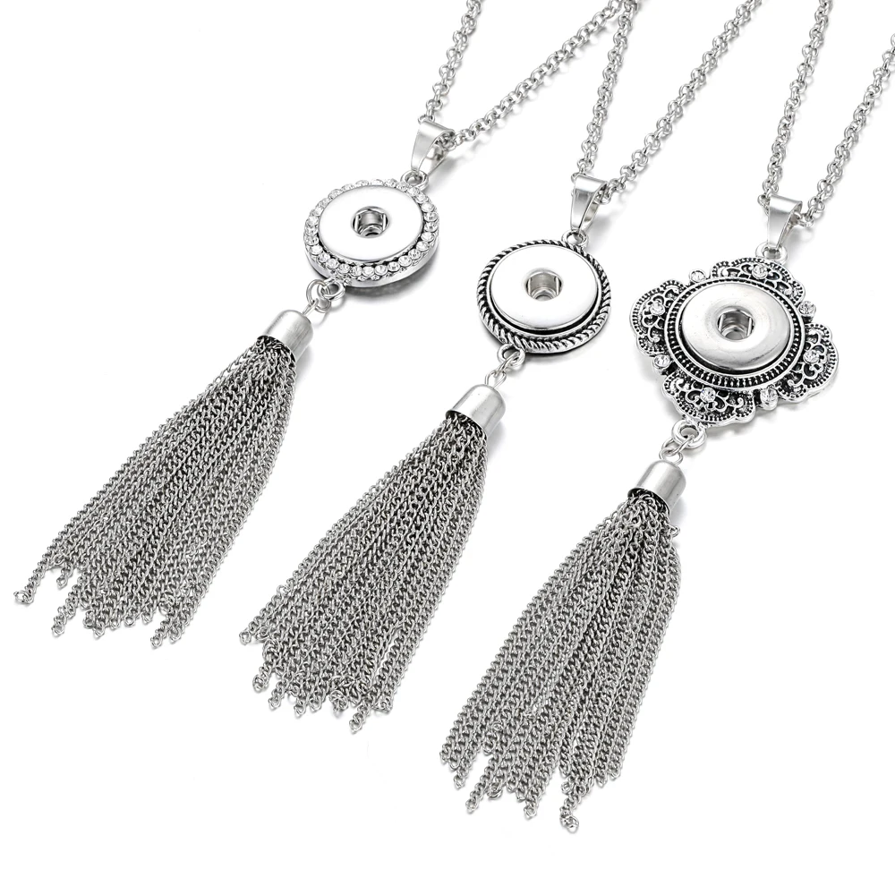 Новое ювелирное изделие с длинной кисточкой ожерелье кнопкой винтажное