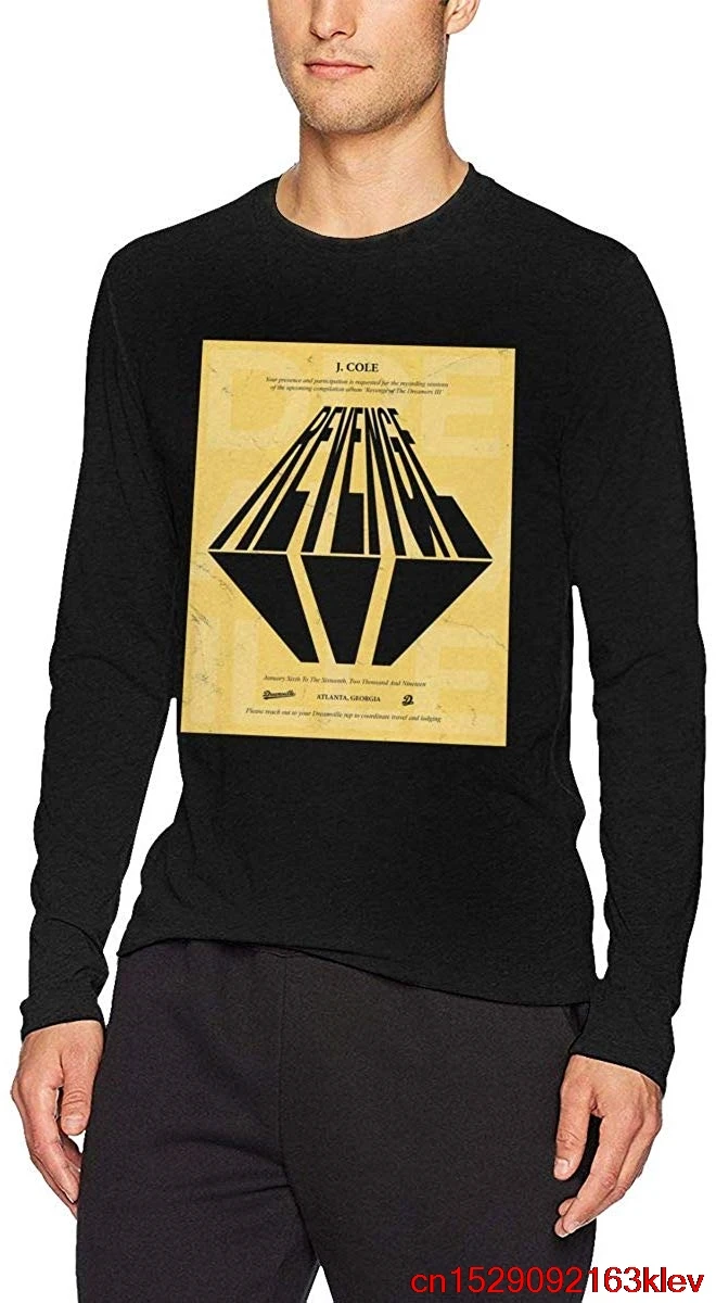 FGHFG J Cole Long Sleeved T Shirt with Round Collar Black Unisex men women t shirt| |