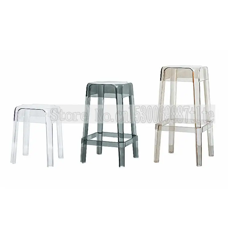 Скандинавский Прозрачный квадратный стул простой Кристальный барный сетчатый