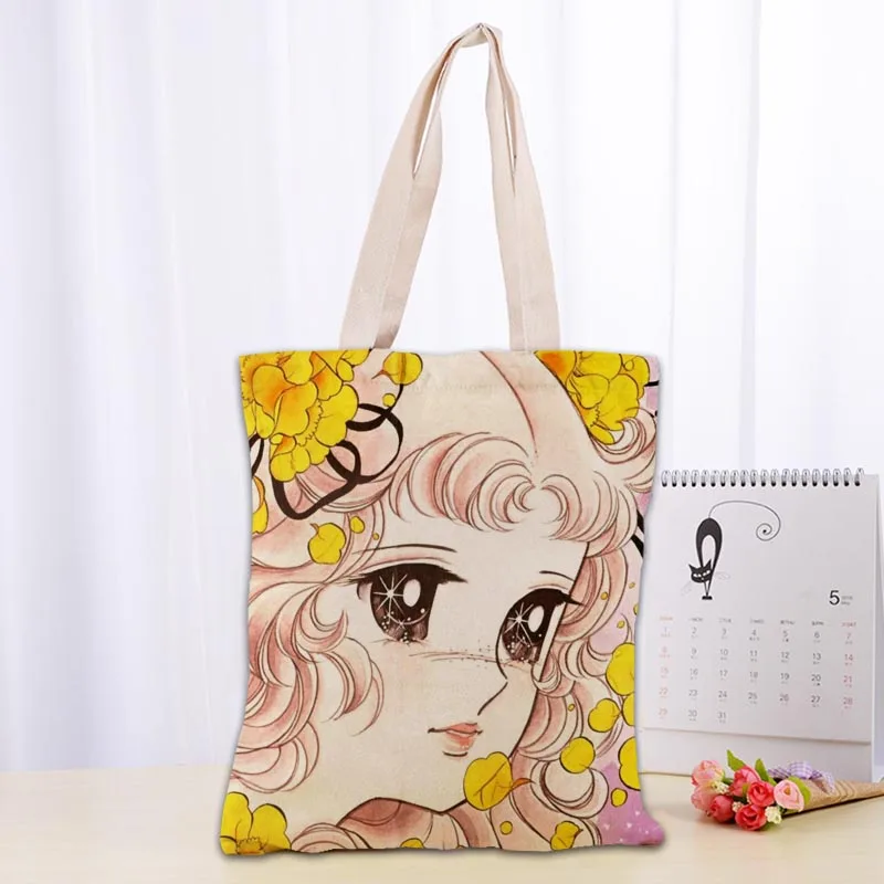 Custom Candy Candy Tote Bag Cotton Cloth Shoulder Shopper Bags for Women Eco Foldable Reusable Shopping Bags 0918 images - 6