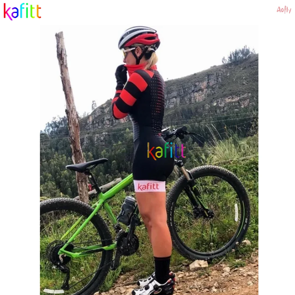 Женский велосипедный костюм в виде обезьяны с длинными рукавами комбинезон