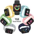 Умные часы Y68 D20, новинка, цветной модный фитнес-трекер Macaron, браслет с пульсометром и тонометром, спортивные умные часы