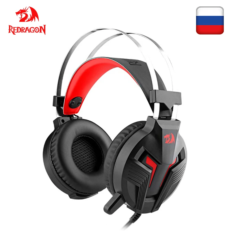 Игровая гарнитура Redragon H112 для геймера, для ПК, PS4, переключатель Surround Pro, Проводная компьютерная стереогарнитура с шумоизоляционным микрофоном