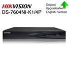 Сетевой видеорегистратор Hikvision NVR, 4 канала, DS-7604NI-K14 P, 4 порта PoE, IP-камера видеонаблюдения с встроенным Plug Play, оригинальное обновление