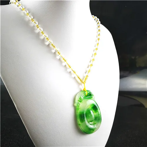 Натуральный Изумрудный дракон зеленый нефрит кулон бусы ожерелье шарм жадеит