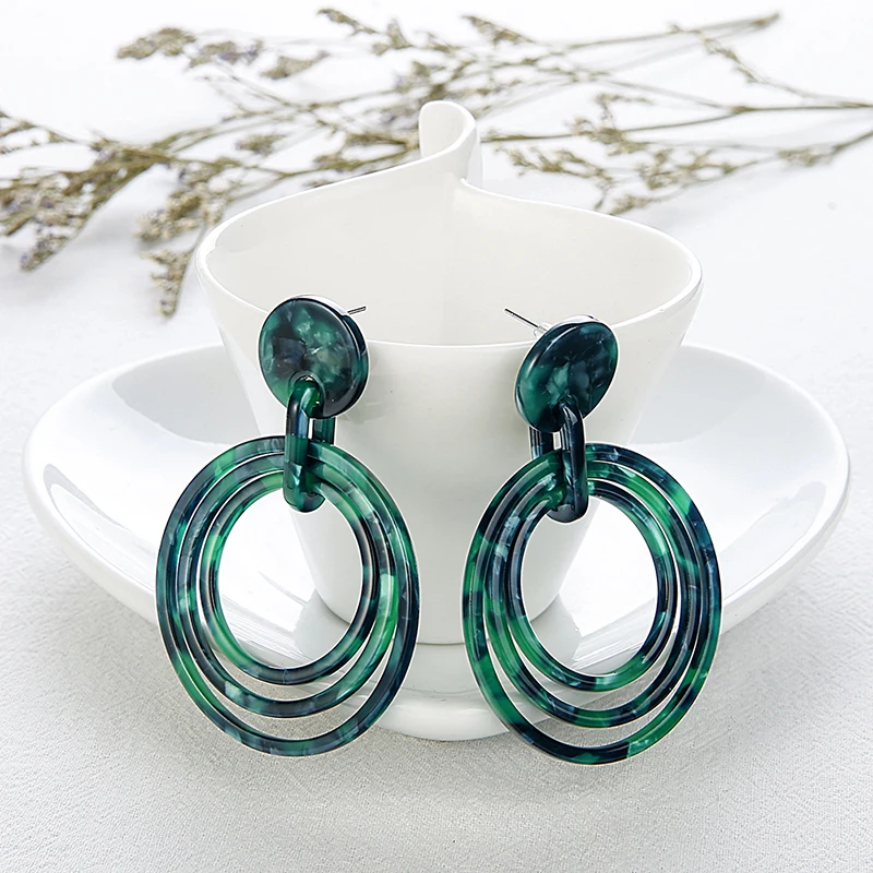 Винтажные женские двойные большие круглые Висячие серьги полые леопардовые