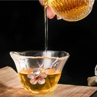 japanese style glass coffee cup hammer pattern transparent tea cup sake small wine glass kitchen household kung fu tea bowl cups