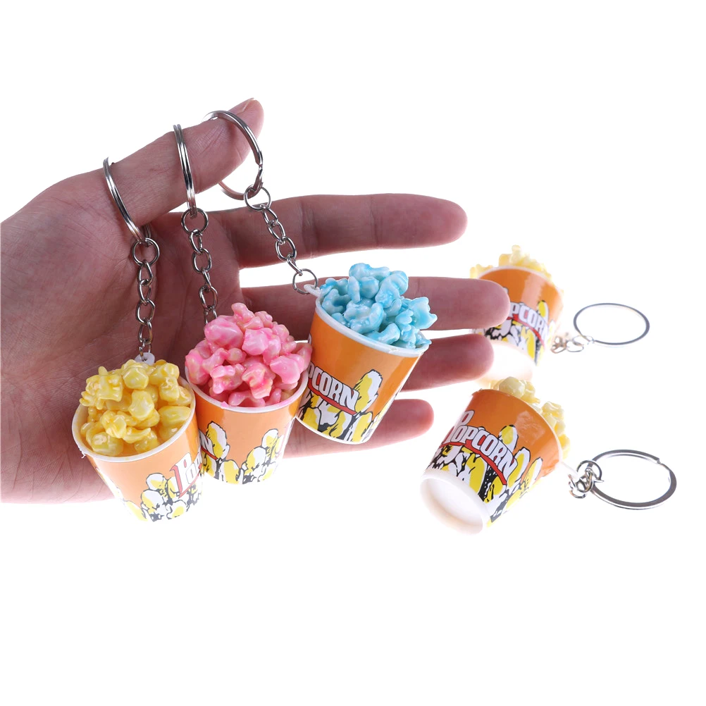 Искусственный брелок для еды попкорна с бантом новинка цветной женщин ювелирные