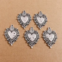 5pcs 2941mm vintage silver color love heart charms for making diy bohemia drop earrings pendants necklaces jewelry findings