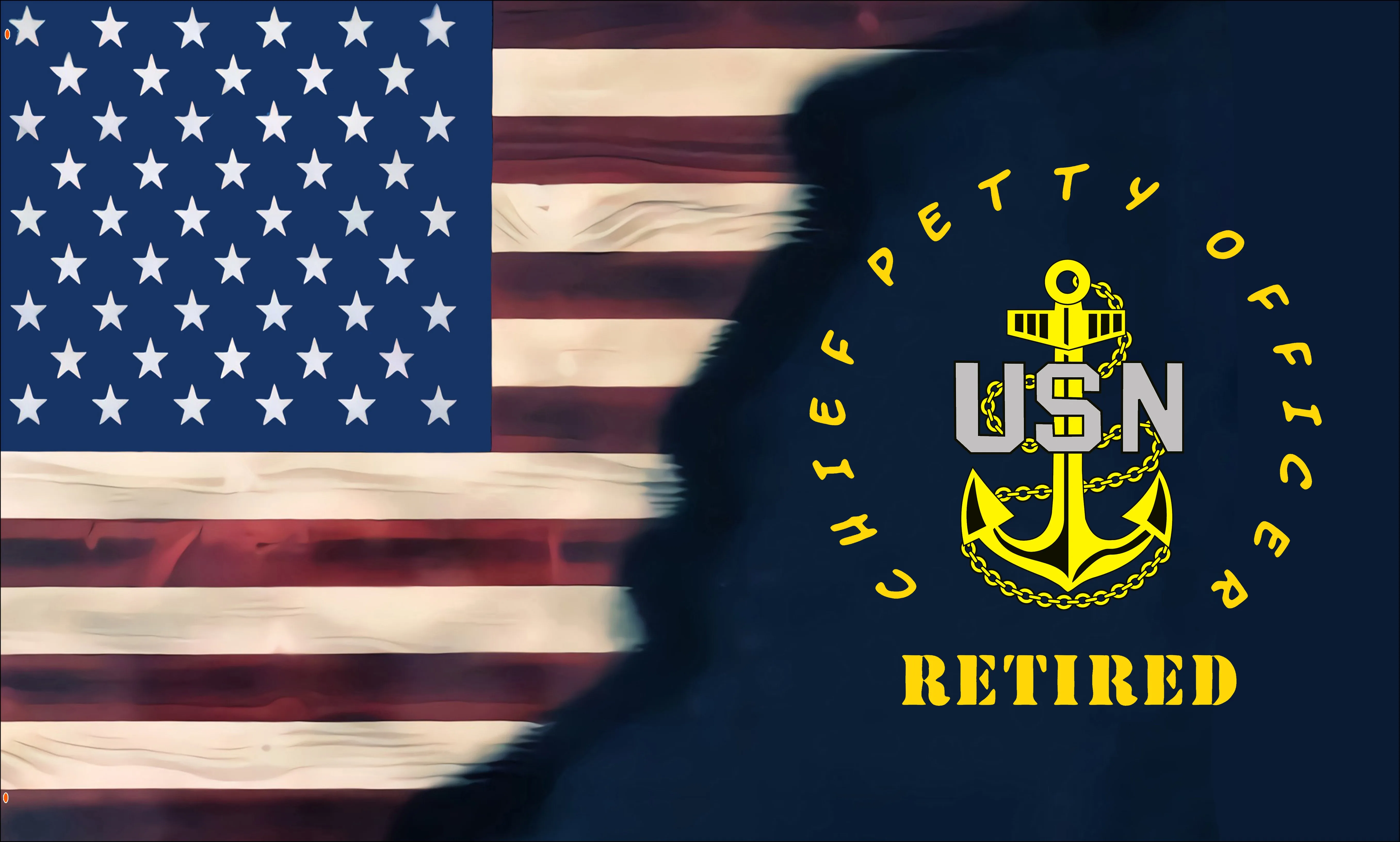 

Hot Sale 3d Printing Customization Chief Petty Officer Retired Usn Flag