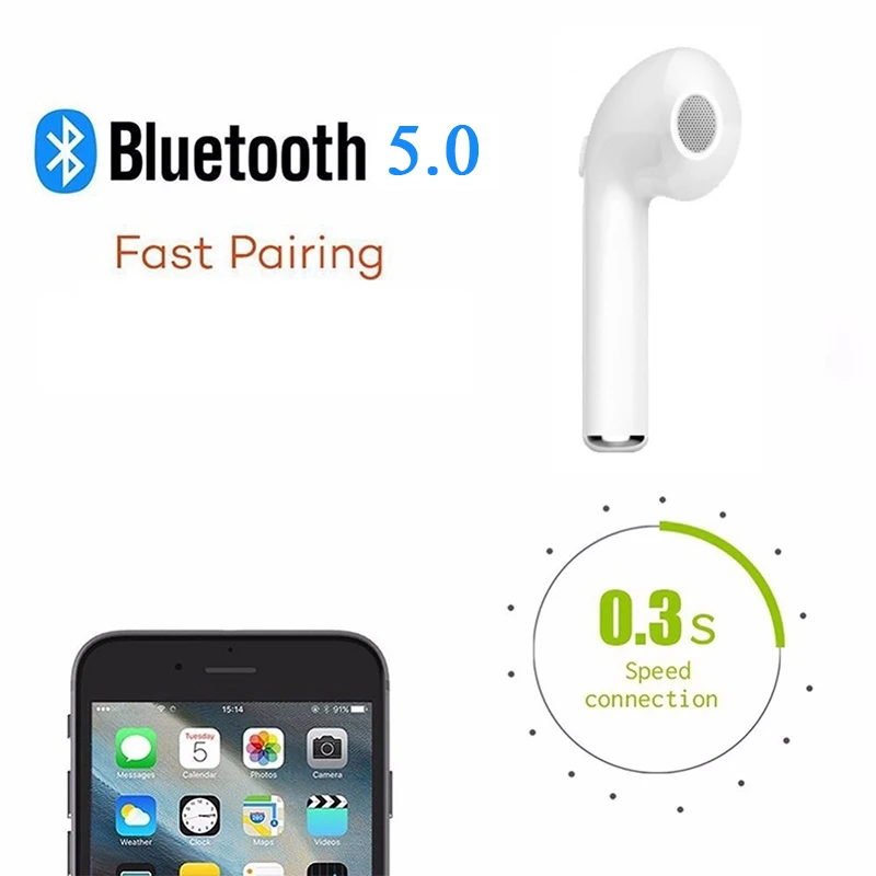 Внутриканальные наушники I7 i7s tws с стерео эффектом беспроводные Bluetooth