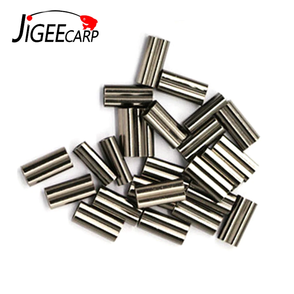 

100pcs Double Barrel Copper Fishing Tube Carp Fishing Wire Pipe Crimp Sleeves Connector Saltwater Fishing Rig Accessories