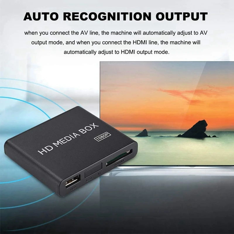 Full HD Mini Box медиаплеер 1080P с поддержкой USB MMC RMVB MP3 AVI MKV для дома (штепсельная Вилка