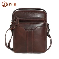 JOYIR Genuine Leather Men's Shoulder Bags Flap Small Messenger Bag for 9.7" iPad High Quality Handbag Crossbody Bags for Men