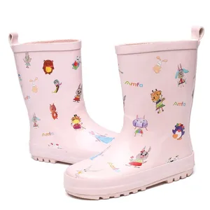 Сапоги детские резиновые, камуфляжная водонепроницаемая обувь, модные Нескользящие, с мультяшным принтом