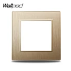 Одиночная Золотая панель Wallpad S6 для самостоятельной сборки, матовая пластиковая панель для настенного выключателя, розетка, имитирующая алюминиевую пластину, свободная комбинация, 86*86 мм