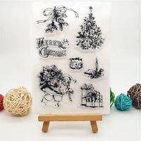 2021 santa claus clear stamps diy scrapbooking craft supplies silicon christmas tree seal photo album ink pad stamping