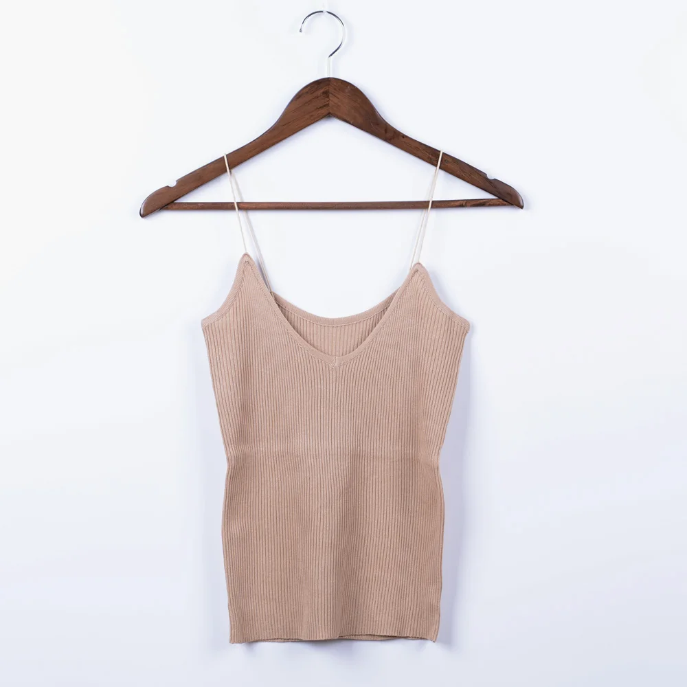 Женский трикотажный жилет в полоску однотонный облегающий Топ без рукавов