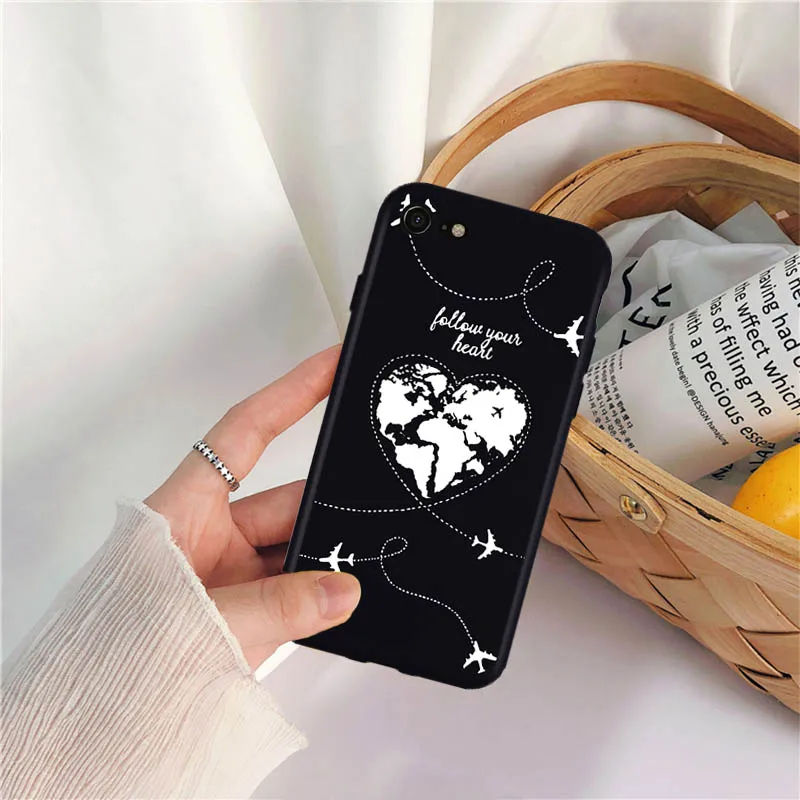 Style 5 GYKZ карта мира путешествия просто Go чехол для телефона для iPhone XS MAX X 11Pro XR 7 8 6 6s плюс Модный черный силиконовый мягкий чехол - Цвет: Style 5